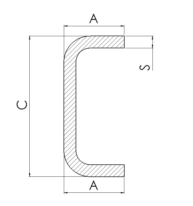 Смотреть Швелер гнутый равнополочный сталь нержавеющая 55*85*55*0,8*2500